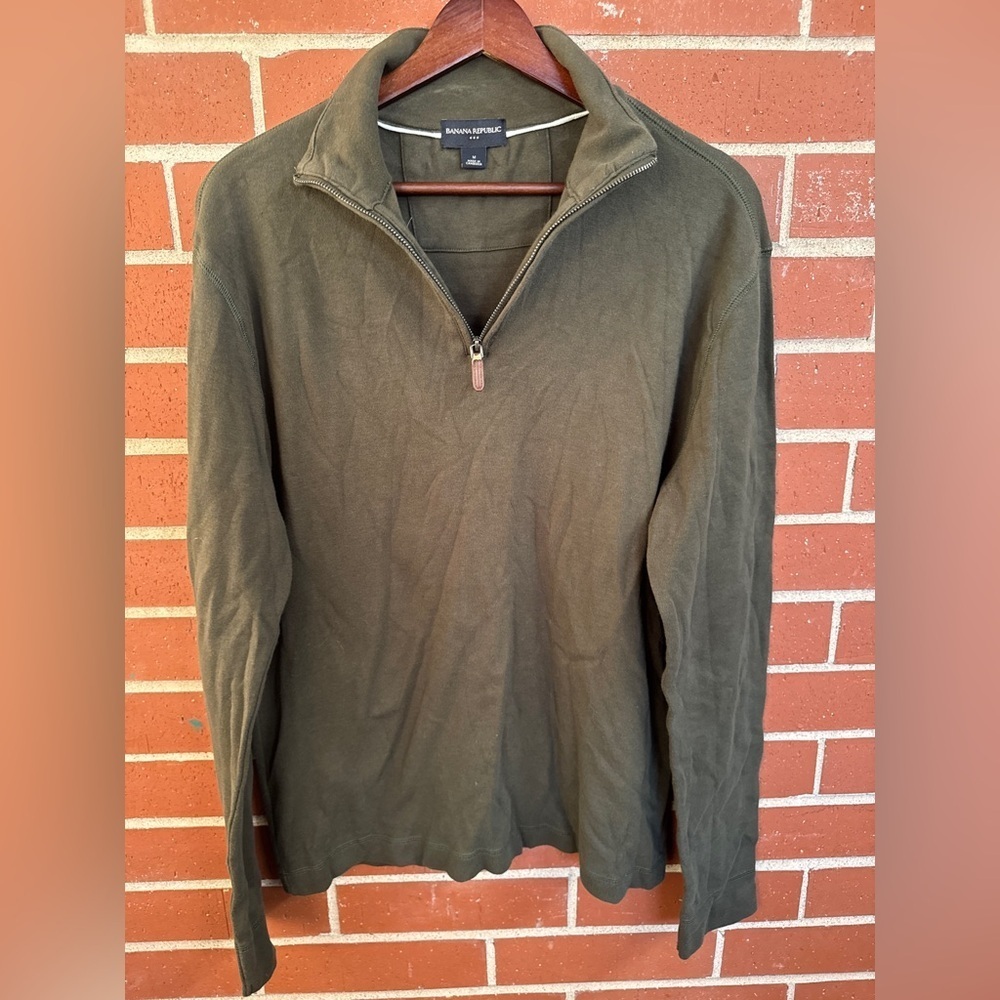 Banana Republic Quarter Zip Pullover Olive Green Men’s Medium